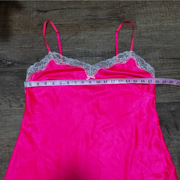VICTORIA’S SECRET Vintage Y2K Hit Pink Lacey Slip Dress Mini Dress Size Large - Picture 12 of 12